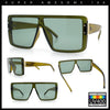 Rimless Oversized Monoblock Shield Rectangle Mobster Plastic Sunglasses