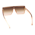 Rimless Oversized Monoblock Shield Rectangle Mobster Plastic Sunglasses