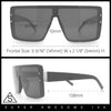 Rimless Oversized Monoblock Shield Rectangle Mobster Plastic Sunglasses