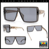 Rimless Oversized Monoblock Shield Rectangle Mobster Plastic Sunglasses