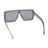 Rimless Oversized Monoblock Shield Rectangle Mobster Plastic Sunglasses