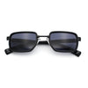 Hipster Dad Fashion Double Rim Narrow Rectangular Luxury Sunglasses