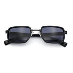 Hipster Dad Fashion Double Rim Narrow Rectangular Luxury Sunglasses