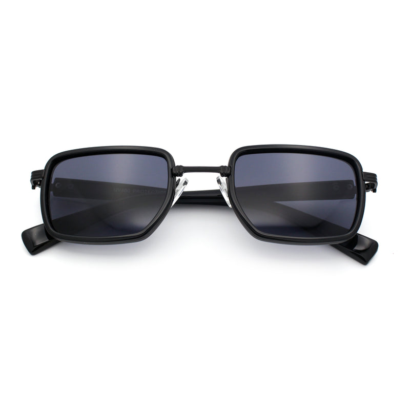 Hipster Dad Fashion Double Rim Narrow Rectangular Luxury Sunglasses