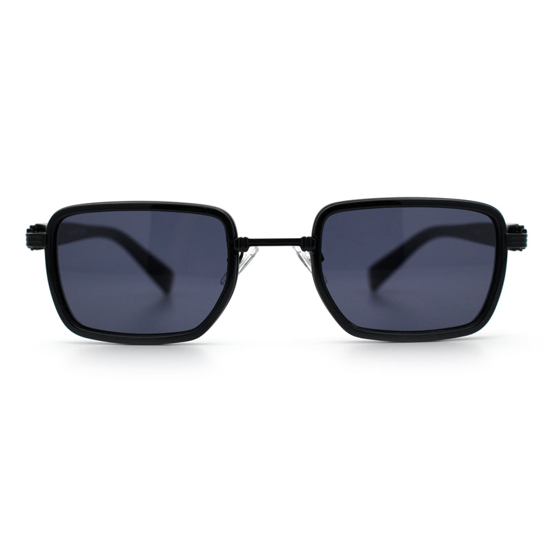 Hipster Dad Fashion Double Rim Narrow Rectangular Luxury Sunglasses