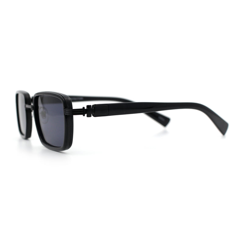 Hipster Dad Fashion Double Rim Narrow Rectangular Luxury Sunglasses