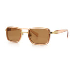 Hipster Dad Fashion Double Rim Narrow Rectangular Luxury Sunglasses