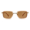 Hipster Dad Fashion Double Rim Narrow Rectangular Luxury Sunglasses