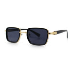 Hipster Dad Fashion Double Rim Narrow Rectangular Luxury Sunglasses