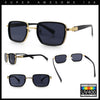 Hipster Dad Fashion Double Rim Narrow Rectangular Luxury Sunglasses