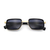 Hipster Dad Fashion Double Rim Narrow Rectangular Luxury Sunglasses