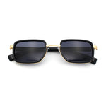 Hipster Dad Fashion Double Rim Narrow Rectangular Luxury Sunglasses