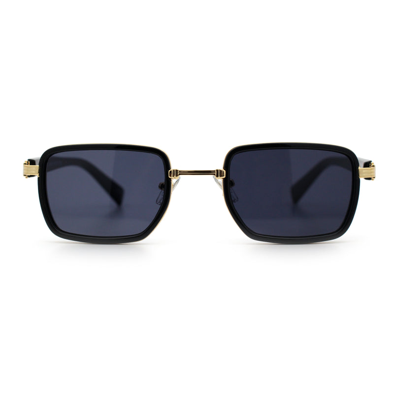 Hipster Dad Fashion Double Rim Narrow Rectangular Luxury Sunglasses