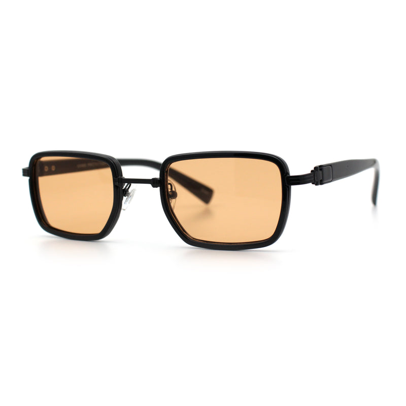 Hipster Dad Fashion Double Rim Narrow Rectangular Luxury Sunglasses