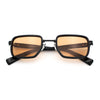 Hipster Dad Fashion Double Rim Narrow Rectangular Luxury Sunglasses