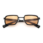 Hipster Dad Fashion Double Rim Narrow Rectangular Luxury Sunglasses