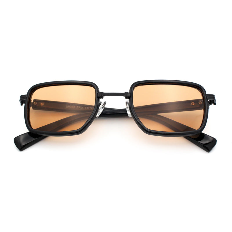 Hipster Dad Fashion Double Rim Narrow Rectangular Luxury Sunglasses