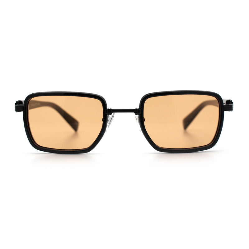 Hipster Dad Fashion Double Rim Narrow Rectangular Luxury Sunglasses