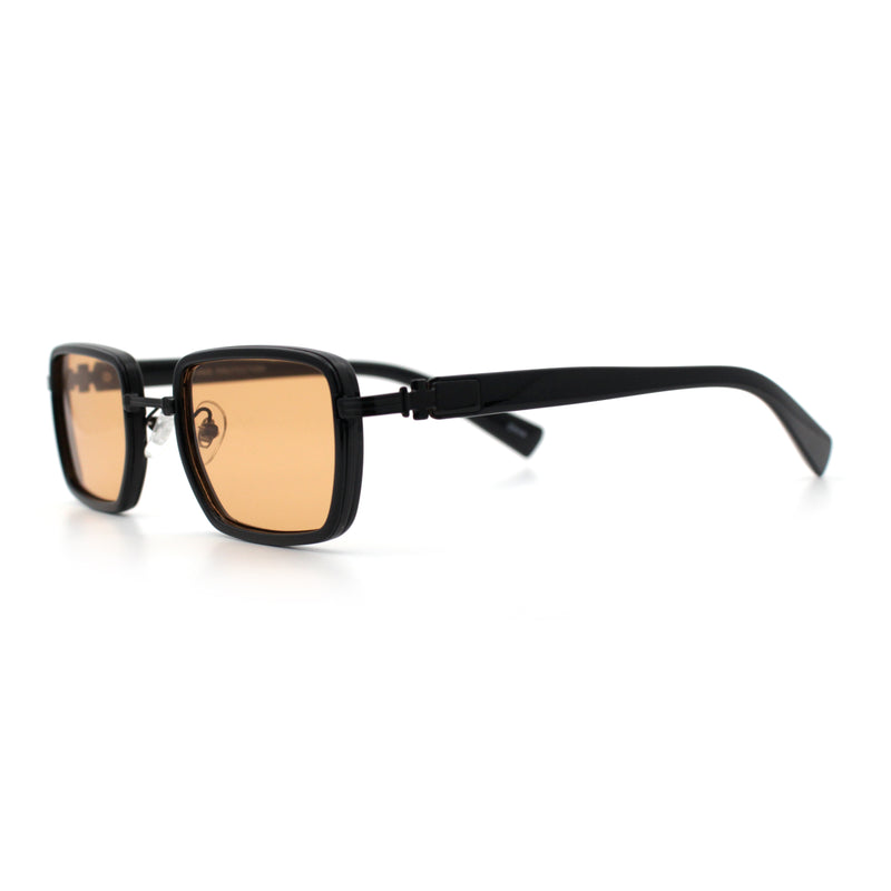 Hipster Dad Fashion Double Rim Narrow Rectangular Luxury Sunglasses