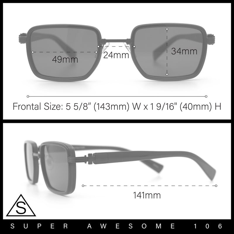 Hipster Dad Fashion Double Rim Narrow Rectangular Luxury Sunglasses