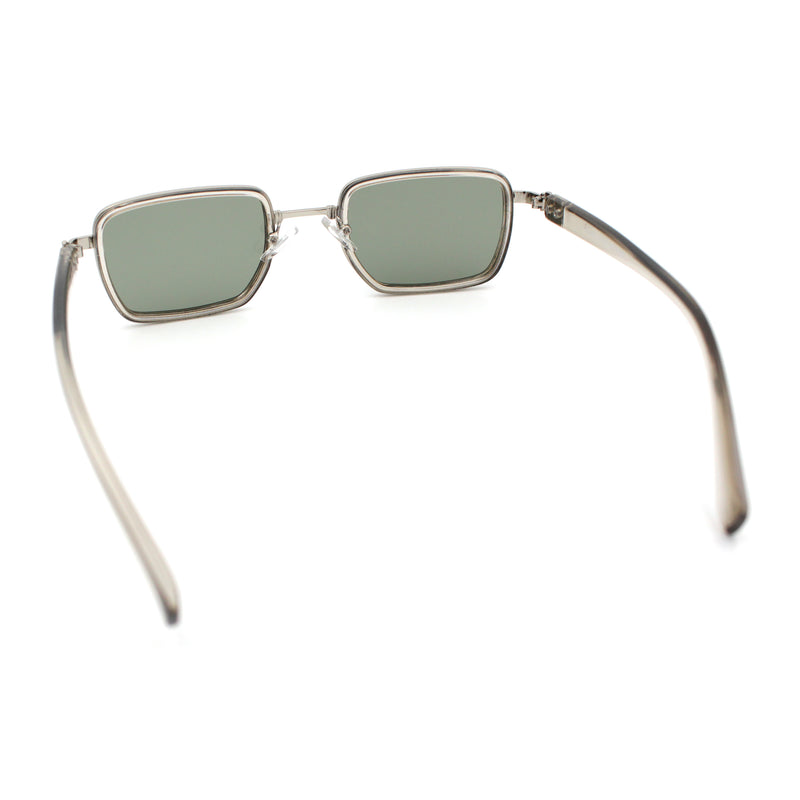 Hipster Dad Fashion Double Rim Narrow Rectangular Luxury Sunglasses