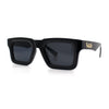 Kush Graffiti Logo Hipster Horn Rim Thick Plastic Mens All Black Sunglasses