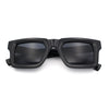 Kush Graffiti Logo Hipster Horn Rim Thick Plastic Mens All Black Sunglasses