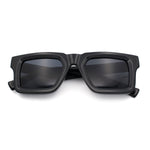 Kush Graffiti Logo Hipster Horn Rim Thick Plastic Mens All Black Sunglasses
