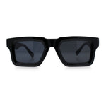 Kush Graffiti Logo Hipster Horn Rim Thick Plastic Mens All Black Sunglasses