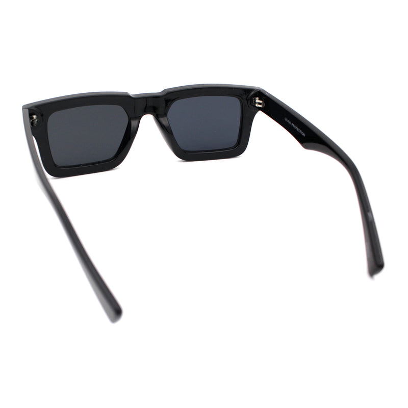 Kush Graffiti Logo Hipster Horn Rim Thick Plastic Mens All Black Sunglasses