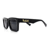 Kush Graffiti Logo Hipster Horn Rim Thick Plastic Mens All Black Sunglasses
