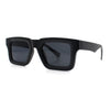 Kush Graffiti Logo Hipster Horn Rim Thick Plastic Mens All Black Sunglasses