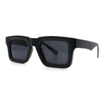 Kush Graffiti Logo Hipster Horn Rim Thick Plastic Mens All Black Sunglasses