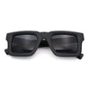 Kush Graffiti Logo Hipster Horn Rim Thick Plastic Mens All Black Sunglasses