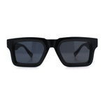 Kush Graffiti Logo Hipster Horn Rim Thick Plastic Mens All Black Sunglasses
