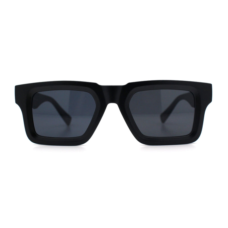 Kush Graffiti Logo Hipster Horn Rim Thick Plastic Mens All Black Sunglasses