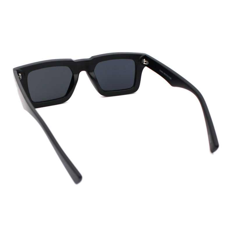 Kush Graffiti Logo Hipster Horn Rim Thick Plastic Mens All Black Sunglasses