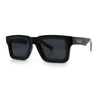 Kush Graffiti Logo Hipster Horn Rim Thick Plastic Mens All Black Sunglasses
