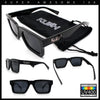 Kush Graffiti Logo Hipster Horn Rim Thick Plastic Mens All Black Sunglasses