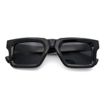 Kush Graffiti Logo Hipster Horn Rim Thick Plastic Mens All Black Sunglasses