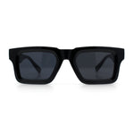 Kush Graffiti Logo Hipster Horn Rim Thick Plastic Mens All Black Sunglasses
