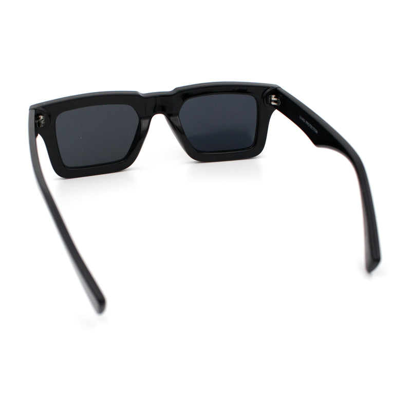 Kush Graffiti Logo Hipster Horn Rim Thick Plastic Mens All Black Sunglasses