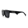 Kush Graffiti Logo Hipster Horn Rim Thick Plastic Mens All Black Sunglasses