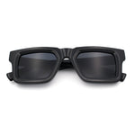 Kush Graffiti Logo Hipster Horn Rim Thick Plastic Mens All Black Sunglasses