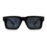 Kush Graffiti Logo Hipster Horn Rim Thick Plastic Mens All Black Sunglasses