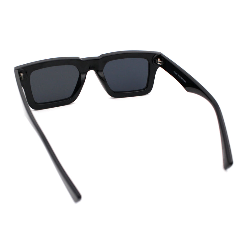 Kush Graffiti Logo Hipster Horn Rim Thick Plastic Mens All Black Sunglasses