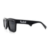 Kush Graffiti Logo Hipster Horn Rim Thick Plastic Mens All Black Sunglasses
