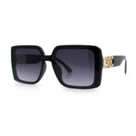 Womens Rhinestone Jewel Hinge Rectangle Rimless Butterfly Diva Sunglasses