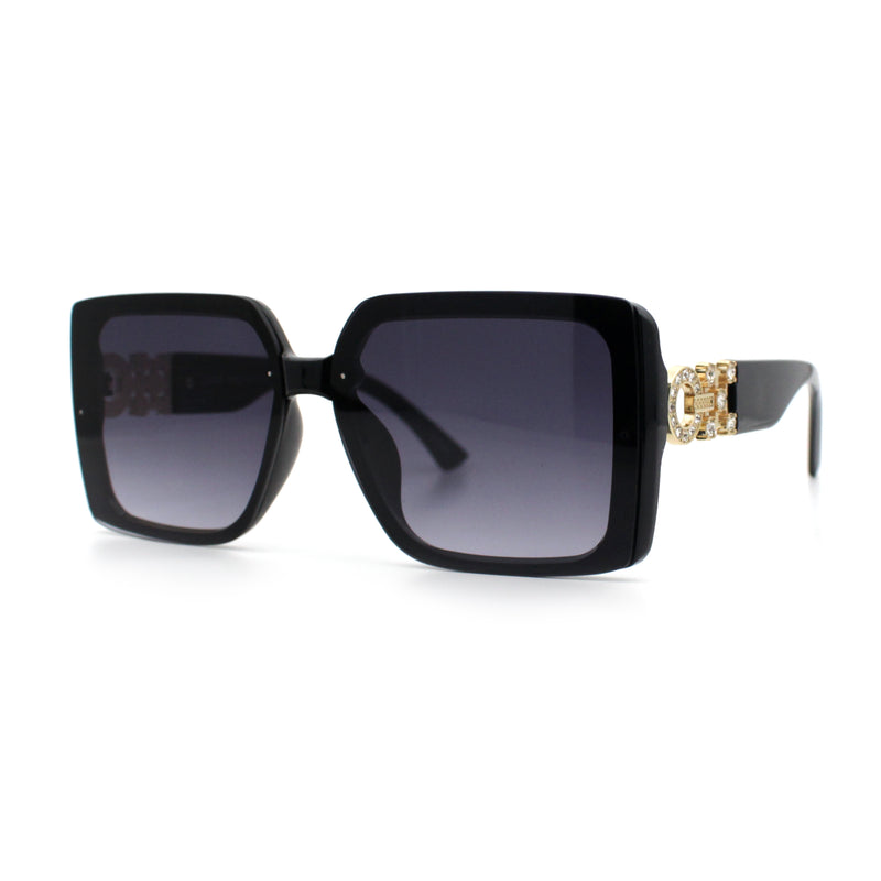 Womens Rhinestone Jewel Hinge Rectangle Rimless Butterfly Diva Sunglasses