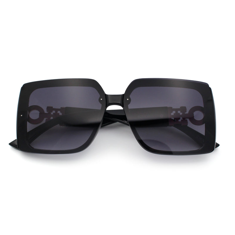 Womens Rhinestone Jewel Hinge Rectangle Rimless Butterfly Diva Sunglasses